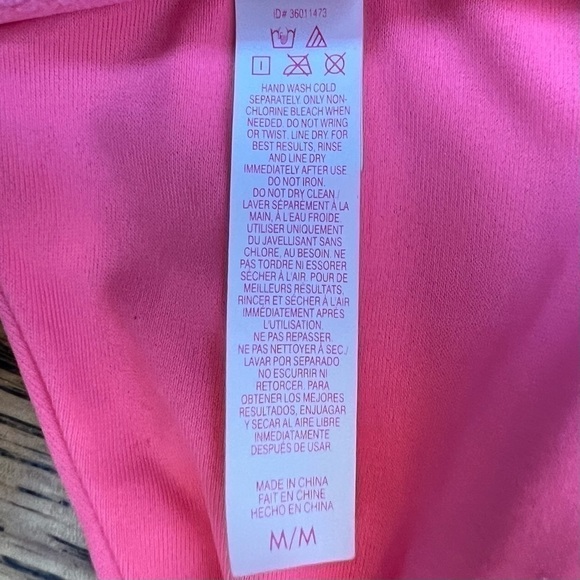 Victorias Secret Bandeau Bikini Swim Top Pink Sequins Beads Strapless Sz Medium - Picture 3 of 8